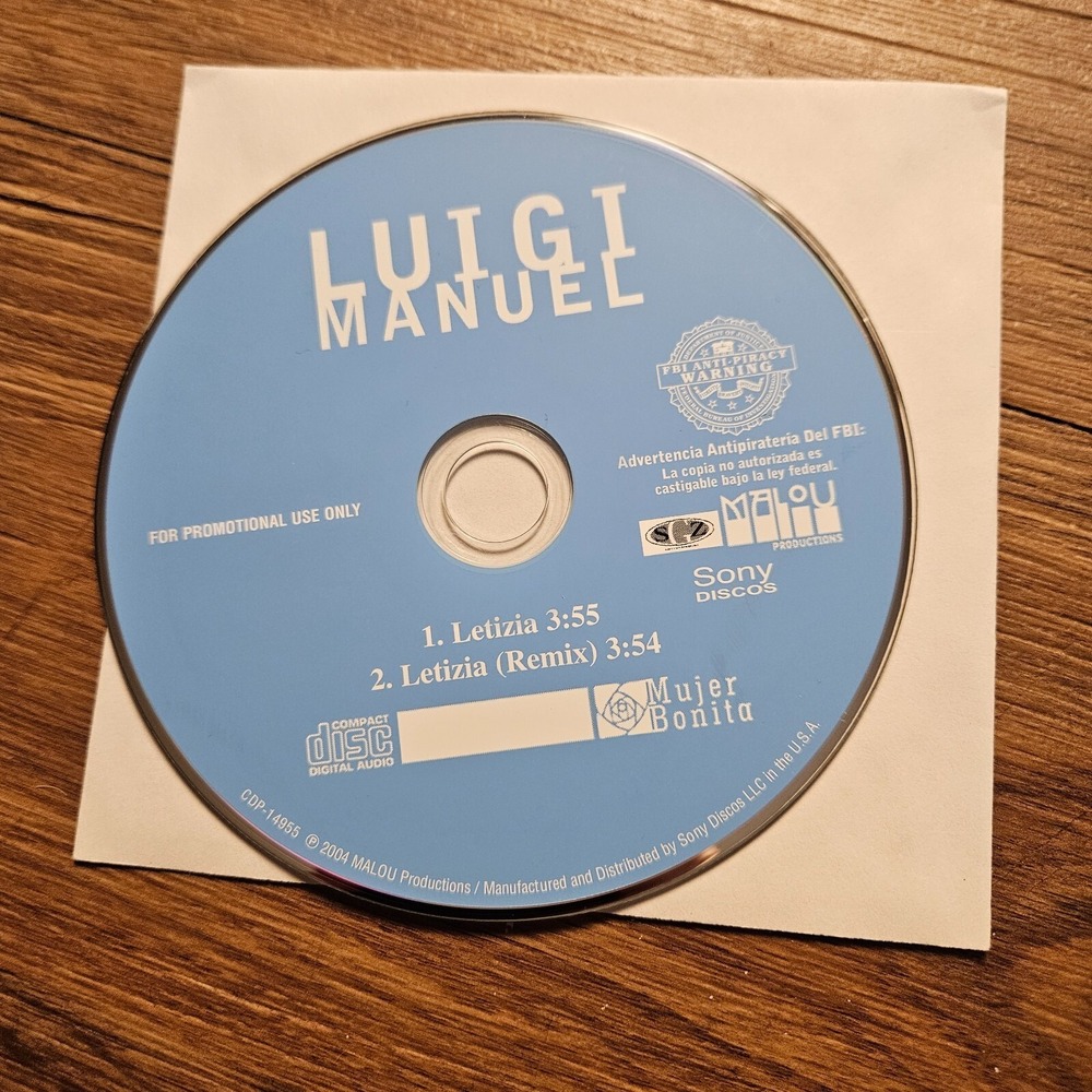 Luigi Manuel – Letizia 2004 MALOU Production CDP-14955 Latin CD Single Promo